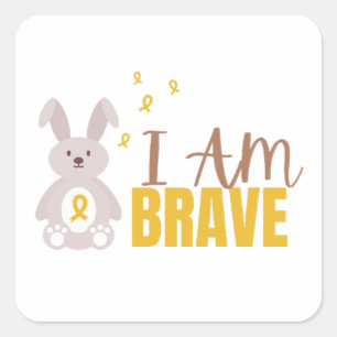 childhood cancer. I am brave. Stickers & Labels