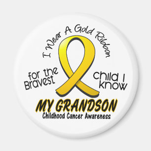 Childhood Cancer I Wear Gold Ribbon For Grandson Magnet