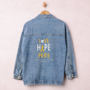 childhood cancer love hope pray Denim Jacket women