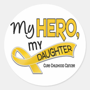 Childhood Cancer MY HERO MY DAUGHTER 42 Classic Round Sticker
