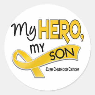 Childhood Cancer MY HERO MY SON 42 Classic Round Sticker