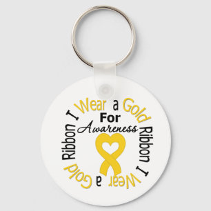 Childhood Cancer Ribbon For Awareness Key Ring