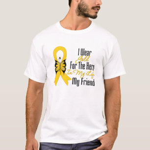 Childhood Cancer Ribbon My Hero My Friend T-Shirt