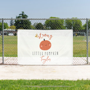 childhood cancer strong little pumpkin Custom Name Banner