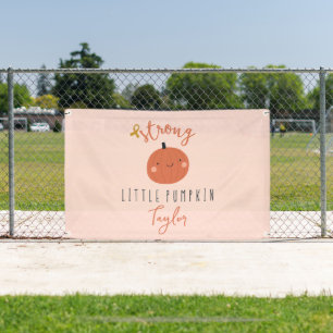 childhood cancer strong little pumpkin Custom Name Banner
