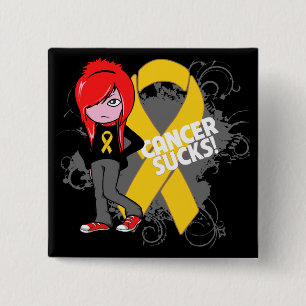 Childhood Cancer Sucks 15 Cm Square Badge