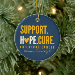 childhood cancer support Custom name Ornament