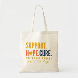 childhood cancer support Custom name Totes Bags