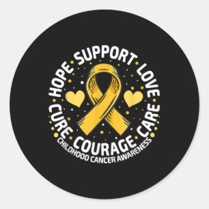 Childhood Cancer Support Family Childhood Cancer A Classic Round Sticker