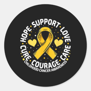 Childhood Cancer Support Family Childhood Cancer Classic Round Sticker