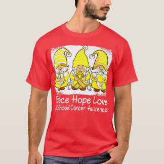 Childhood Cancer Support Gnomes With Ribbon Yellow T-Shirt