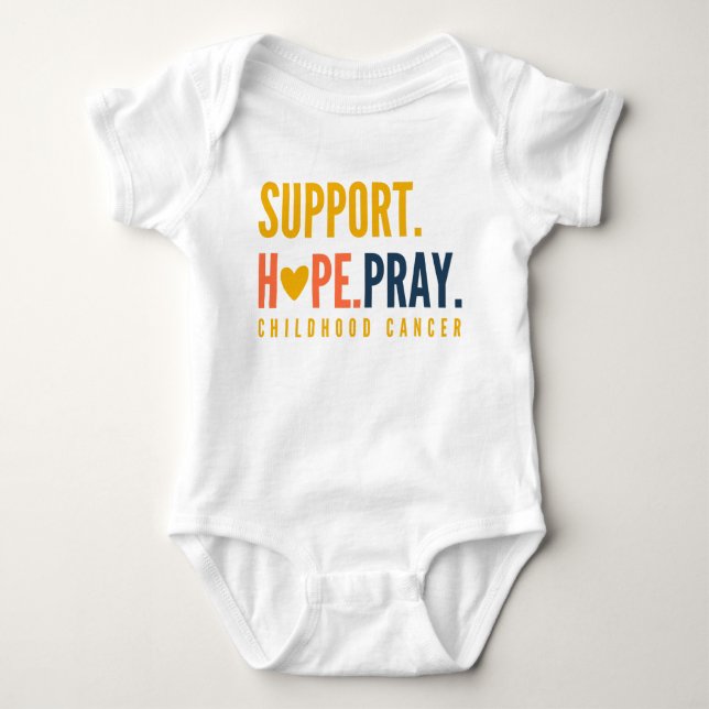 childhood cancer support hope pray Baby Bodysuit (Front)