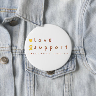 childhood cancer support love Button modern