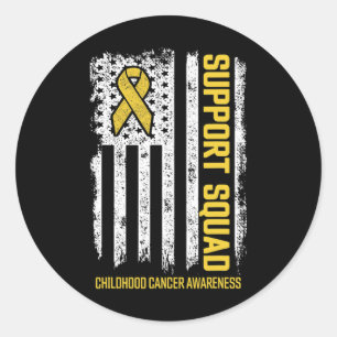 Childhood Cancer Support Squad Childhood Cancer Aw Classic Round Sticker