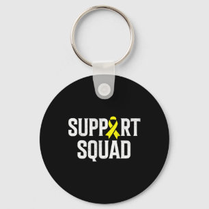 Childhood Cancer Support Squad Gold Ribbon Childho Key Ring