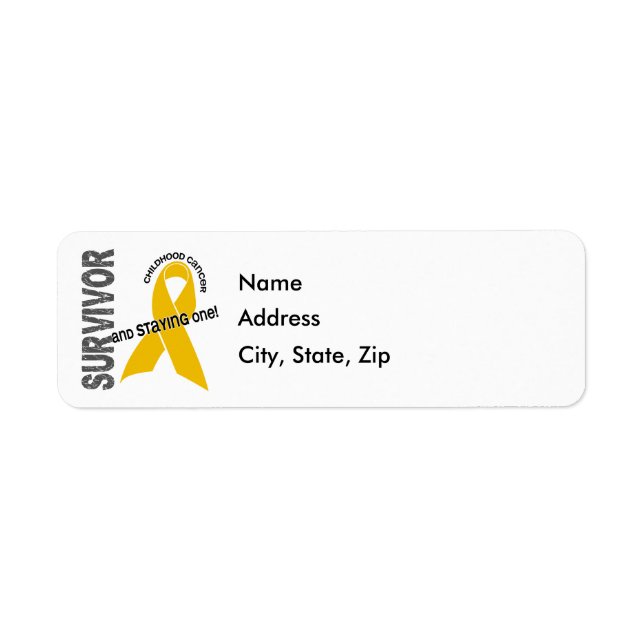 CHILDHOOD CANCER Survivor 1 Return Address Label (Front)