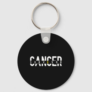 Childhood Cancer Survivor Gold Ribbon Awareness Key Ring