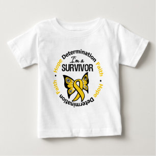 Childhood Cancer Survivor Hope Determination Faith Baby T-Shirt