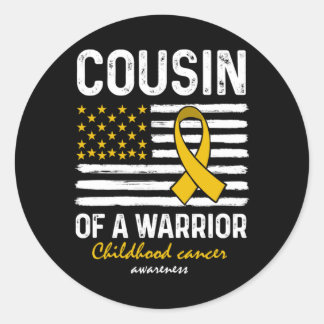 Childhood Cancer Survivor Support Cousin Of A Classic Round Sticker
