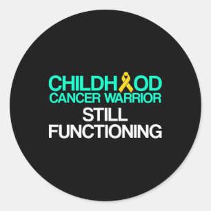 Childhood Cancer Survivor Support Warrior 1  Classic Round Sticker