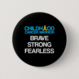 Childhood Cancer Survivor Support Warrior 2 6 Cm Round Badge