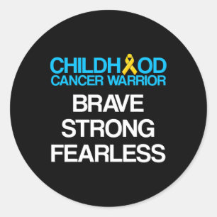 Childhood Cancer Survivor Support Warrior 2 Classic Round Sticker