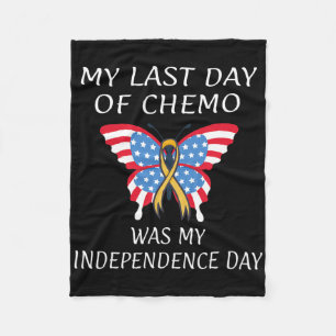 Childhood Cancer Survivor Usa American Flag Indepe Fleece Blanket