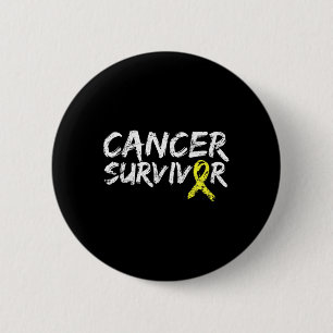 Childhood Cancer Survivor Yellow Ribbon Awareness 6 Cm Round Badge