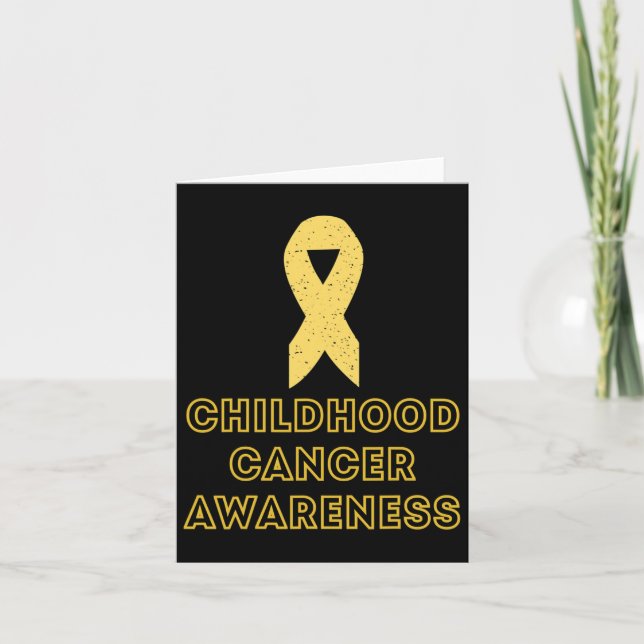 Childhood Cancer Survivor Yellow Ribbon Awareness  Card (Front)