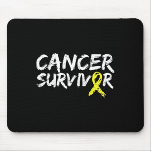 Childhood Cancer Survivor Yellow Ribbon Awareness Mouse Pad