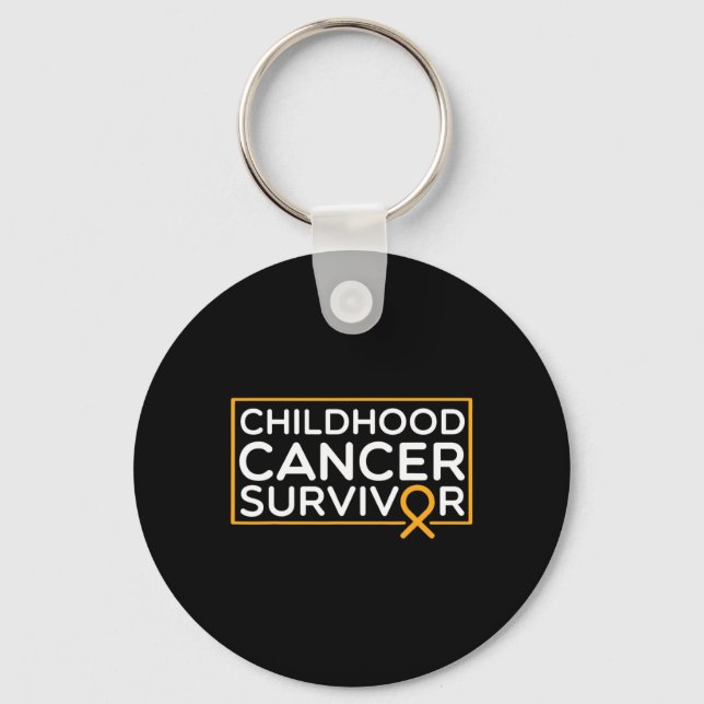 Childhood Cancer Suvivor Childhood Cancer Ribbon A Key Ring (Front)