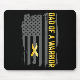 Childhood Cancer Usa Flag Dad Of A Warrior Childho Mouse Pad