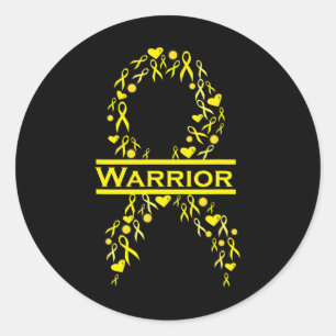 Childhood Cancer Warrior Awareness Ribbon Classic Round Sticker