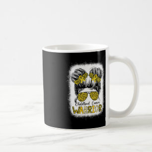 Childhood Cancer Warrior Bleached Gold Messy Bun L Coffee Mug