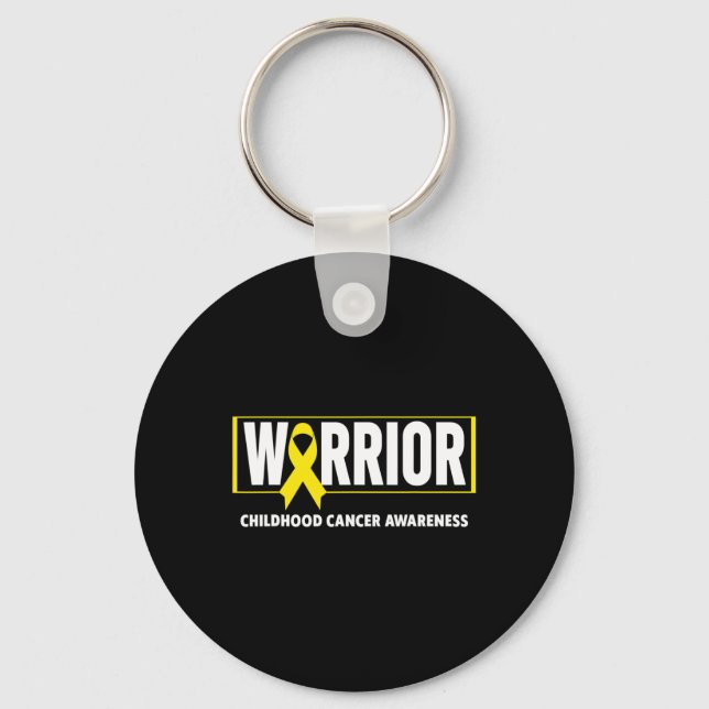 Childhood Cancer  - Warrior Childhood Cancer Aware Key Ring (Front)
