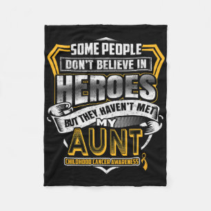 Childhood Cancer Warrior - I Wear Gold For My Aunt Fleece Blanket