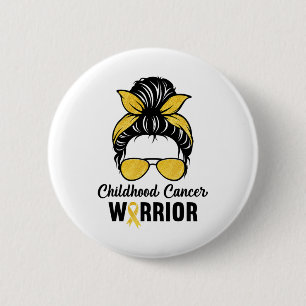 Childhood Cancer Warrior In September We Wear Gold 6 Cm Round Badge