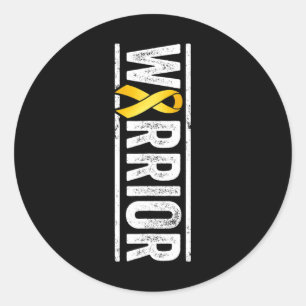 Childhood Cancer Warrior - Paediatrics Golden Awar Classic Round Sticker