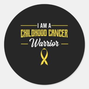 Childhood Cancer Warrior Pediatricians Awareness R Classic Round Sticker
