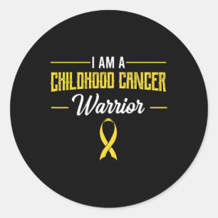 Childhood Cancer Warrior Pediatricians Awareness R Classic Round Sticker