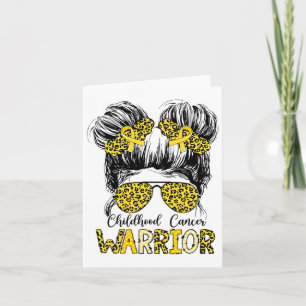 Childhood Cancer Warrior Shirt Little Gold Messy B Card
