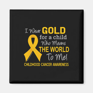Childhood Cancer with Gold Ribbon Means World To Magnet