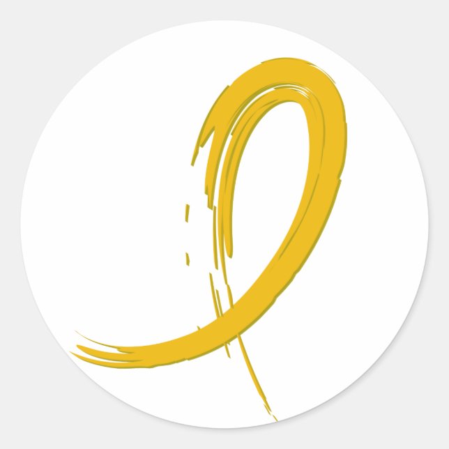 Childhood Cancer's Gold Ribbon A4 Classic Round Sticker (Front)