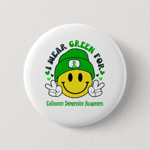 Childhood Depression Awareness Ribbon Support Gift 6 Cm Round Badge