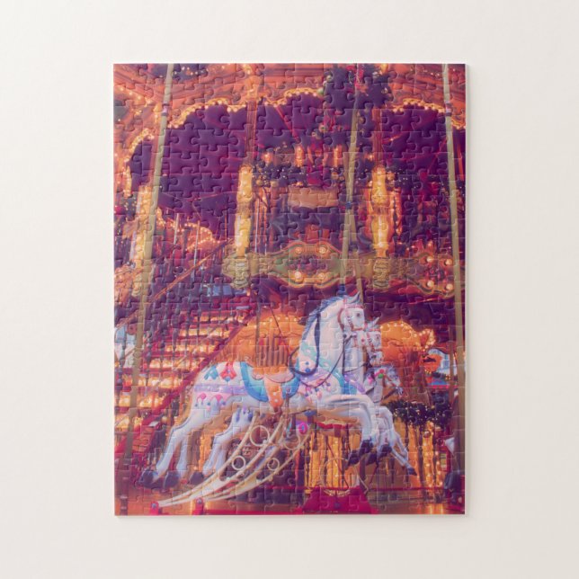 childhood dream - old horse carousel jigsaw puzzle (Vertical)