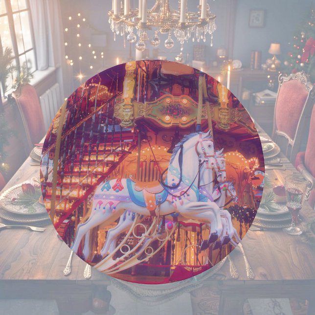 childhood dream - old horse carousel  paper plate (Creator Uploaded)