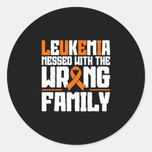 Childhood leukaemia mum fighters orange ribbon classic round sticker