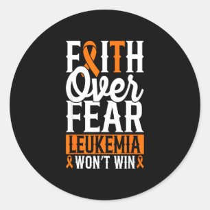 Childhood leukaemia mum fighters orange ribbon classic round sticker