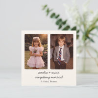 Childhood Photo QR Code Save the Date Vintage