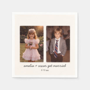 Childhood Photo Wedding Reception Cocktail Party Napkin